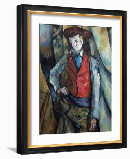 Boy in a Red Waistcoat-Paul Cézanne-Framed Giclee Print