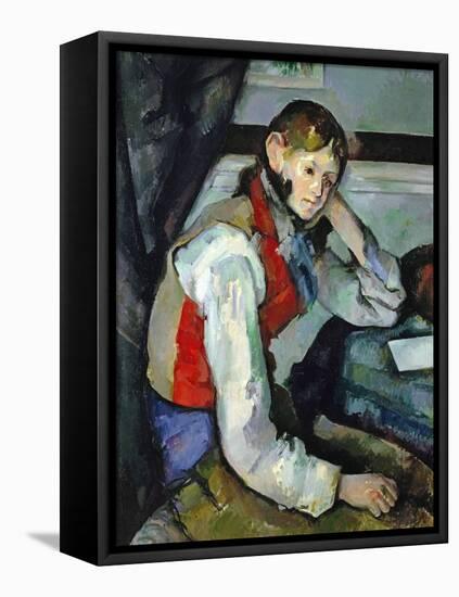 Boy in a Red Waistcoat-Paul Cézanne-Framed Premier Image Canvas