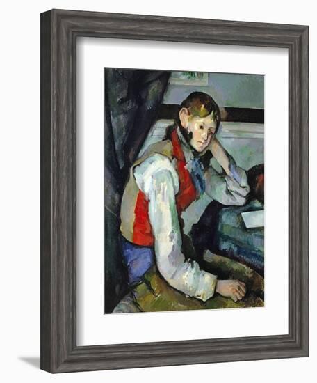 Boy in a Red Waistcoat-Paul Cézanne-Framed Giclee Print