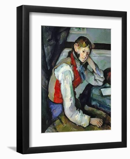 Boy in a Red Waistcoat-Paul Cézanne-Framed Giclee Print