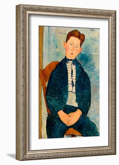 Boy in a Striped Sweater, 1918-Amedeo Modigliani-Framed Art Print