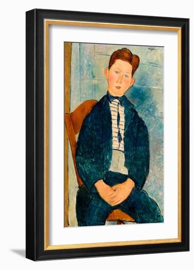 Boy in a Striped Sweater, 1918-Amedeo Modigliani-Framed Art Print