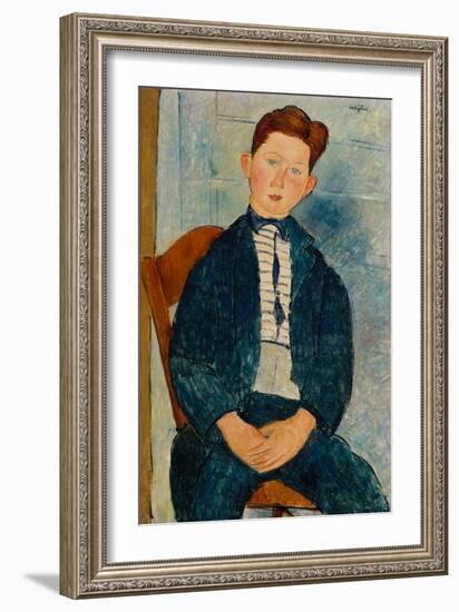 Boy in a Striped Sweater, 1918-Amedeo Modigliani-Framed Giclee Print