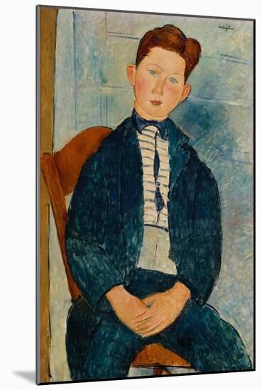 Boy in a Striped Sweater, 1918-Amedeo Modigliani-Mounted Giclee Print