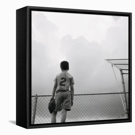 Boy in baseball uniform-Steve Cicero-Framed Premier Image Canvas