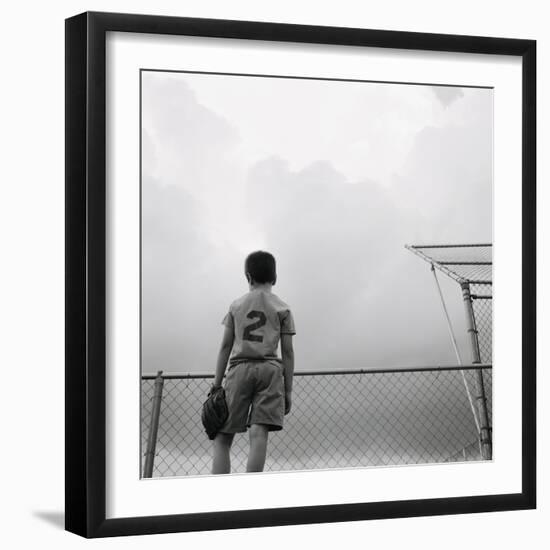 Boy in baseball uniform-Steve Cicero-Framed Photographic Print
