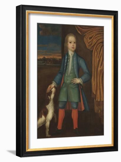 Boy in blue coat, c.1730-American School-Framed Giclee Print