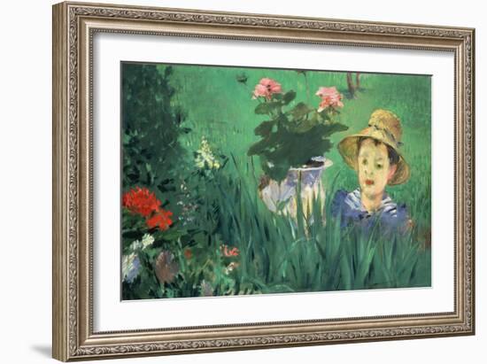 Boy in Flowers (Jacques Hosched), 1876-Edouard Manet-Framed Giclee Print