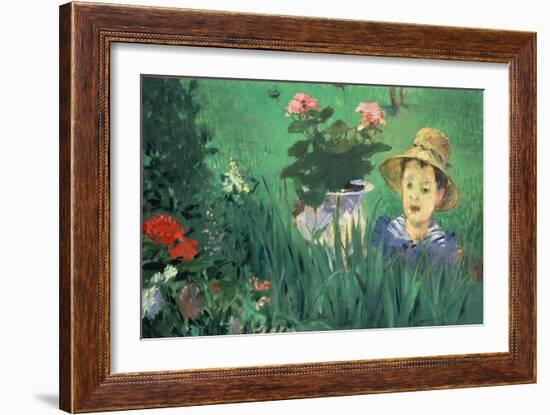 Boy in Flowers (Jacques Hosched), 1876-Edouard Manet-Framed Giclee Print