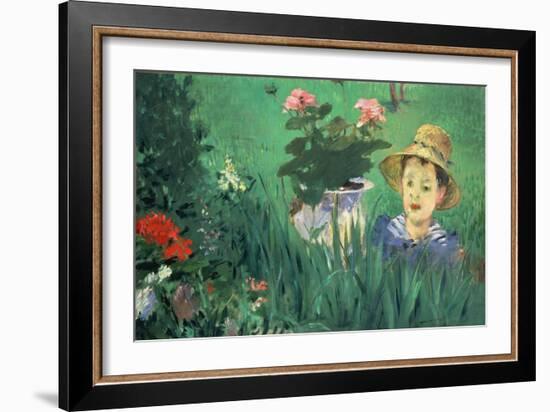 Boy in Flowers (Jacques Hosched), 1876-Edouard Manet-Framed Giclee Print