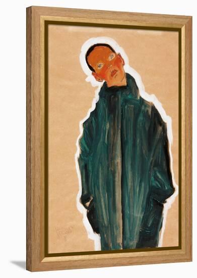 Boy in Green Coat, 1910-Egon Schiele-Framed Premier Image Canvas