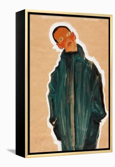 Boy in Green Coat, 1910-Egon Schiele-Framed Premier Image Canvas