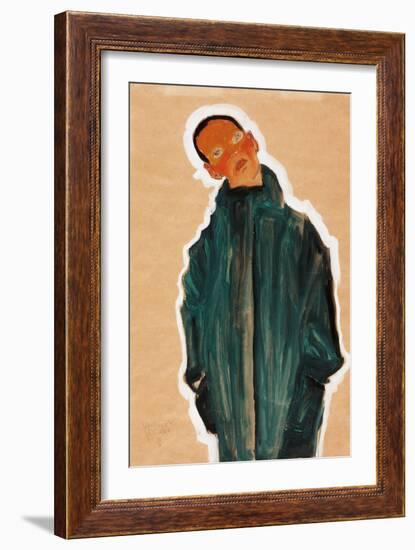 Boy in Green Coat, 1910-Egon Schiele-Framed Giclee Print