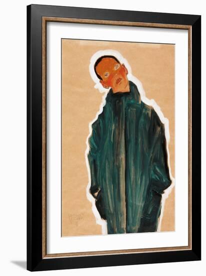 Boy in Green Coat, 1910-Egon Schiele-Framed Giclee Print