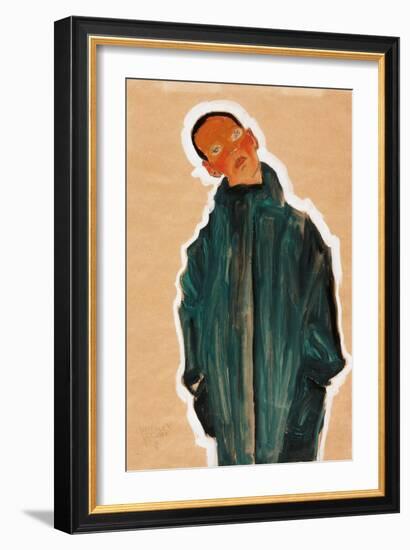 Boy in Green Coat, 1910-Egon Schiele-Framed Giclee Print