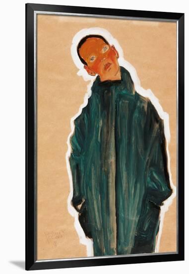 Boy in Green Coat, 1910-Egon Schiele-Framed Giclee Print