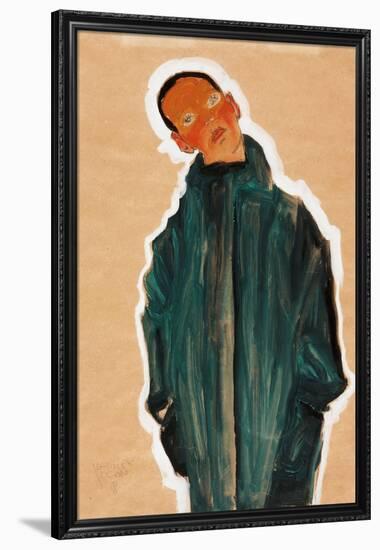 Boy in Green Coat, 1910-Egon Schiele-Framed Giclee Print