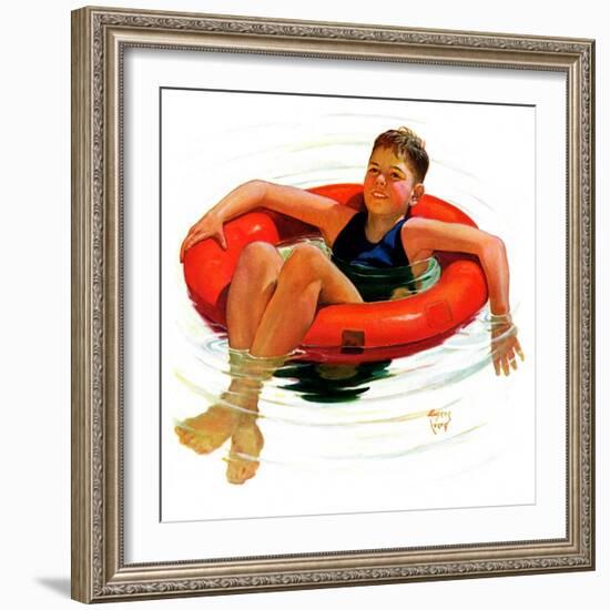 "Boy in Inner Tube,"August 1, 1936-Eugene Iverd-Framed Giclee Print