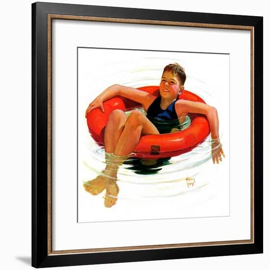 "Boy in Inner Tube,"August 1, 1936-Eugene Iverd-Framed Giclee Print