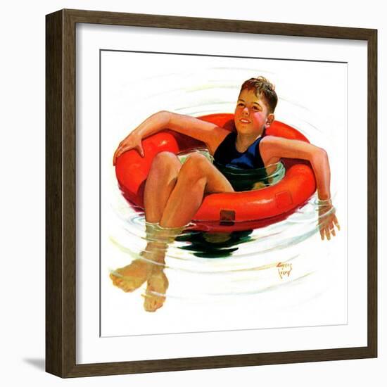 "Boy in Inner Tube,"August 1, 1936-Eugene Iverd-Framed Giclee Print