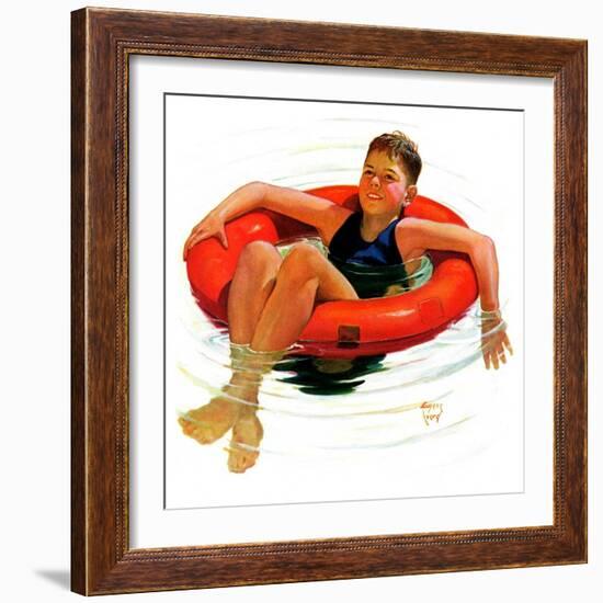 "Boy in Inner Tube,"August 1, 1936-Eugene Iverd-Framed Giclee Print