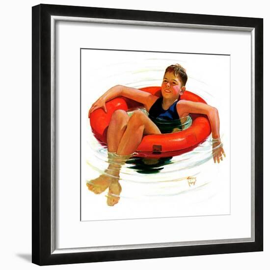 "Boy in Inner Tube,"August 1, 1936-Eugene Iverd-Framed Giclee Print