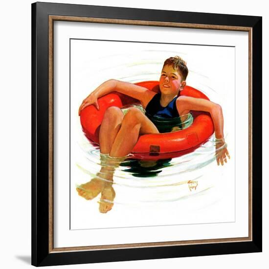 "Boy in Inner Tube,"August 1, 1936-Eugene Iverd-Framed Giclee Print