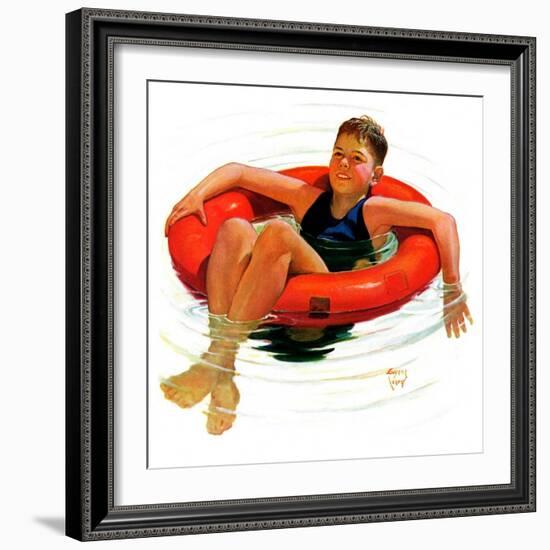 "Boy in Inner Tube,"August 1, 1936-Eugene Iverd-Framed Giclee Print