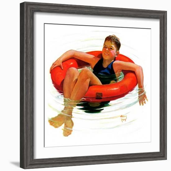 "Boy in Inner Tube,"August 1, 1936-Eugene Iverd-Framed Premium Giclee Print