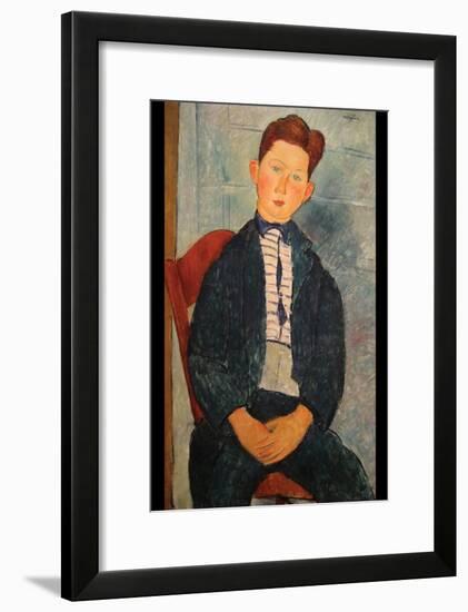 Boy in Striped Sweater-Amedeo Modigliani-Framed Art Print