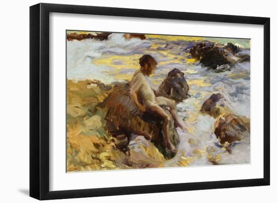 Boy in the Breakers, Javea, 1900-Joaqu?n Sorolla y Bastida-Framed Giclee Print