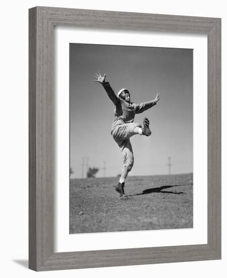 Boy Kicking a Football-Bettmann-Framed Photographic Print