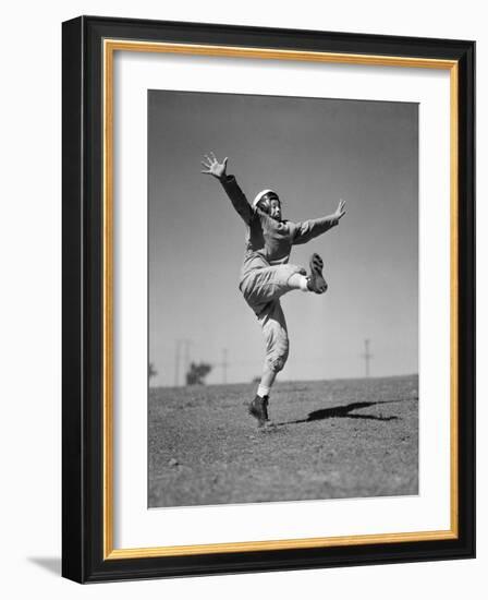 Boy Kicking a Football-Bettmann-Framed Photographic Print