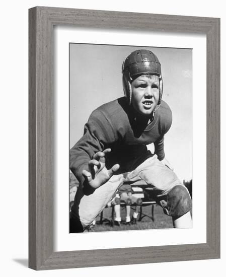 Boy Learning to Play Football in the Young America League-Alfred Eisenstaedt-Framed Photographic Print