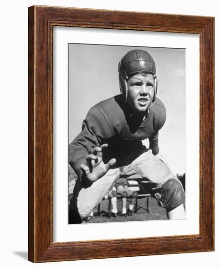 Boy Learning to Play Football in the Young America League-Alfred Eisenstaedt-Framed Photographic Print