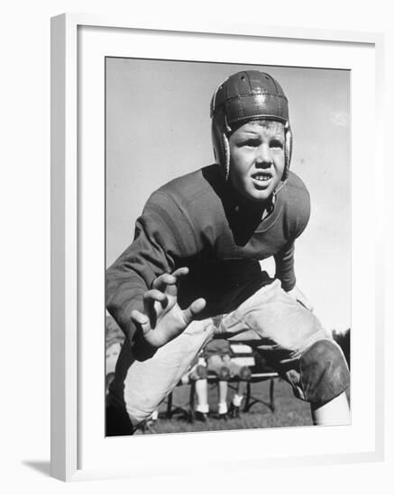 Boy Learning to Play Football in the Young America League-Alfred Eisenstaedt-Framed Photographic Print