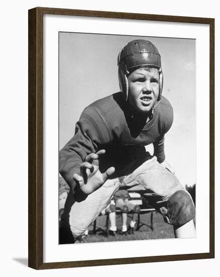 Boy Learning to Play Football in the Young America League-Alfred Eisenstaedt-Framed Photographic Print