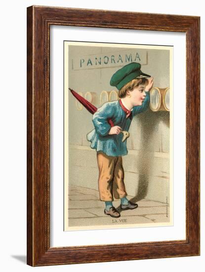 Boy Looking Through Port Holes-null-Framed Art Print