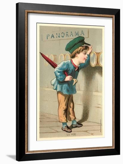 Boy Looking Through Port Holes-null-Framed Art Print