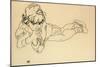 Boy Lying on His Stomach, 1918-Egon Schiele-Mounted Giclee Print
