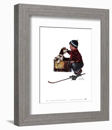 Boy Meets His Dog-Norman Rockwell-Framed Art Print