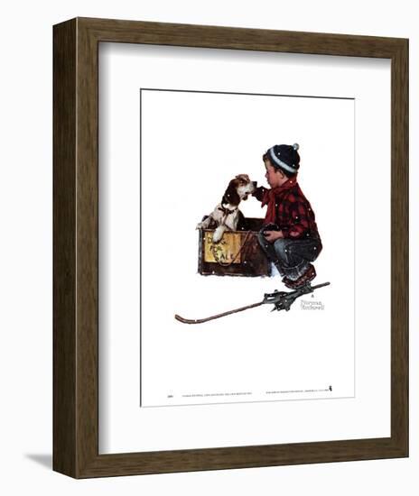 Boy Meets His Dog-Norman Rockwell-Framed Art Print