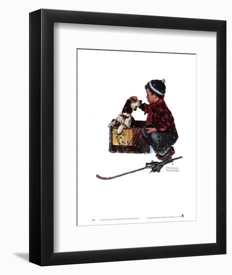 Boy Meets His Dog-Norman Rockwell-Framed Art Print