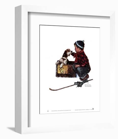 Boy Meets His Dog-Norman Rockwell-Framed Art Print