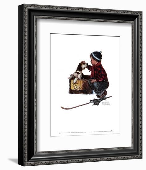 Boy Meets His Dog-Norman Rockwell-Framed Art Print