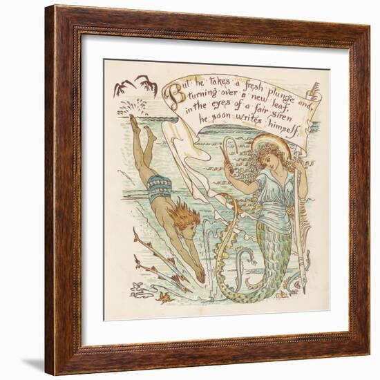 Boy Meets Mermaid-Walter Crane-Framed Art Print