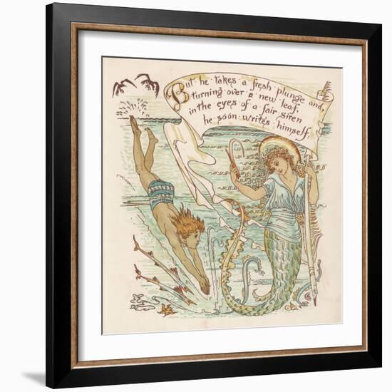 Boy Meets Mermaid-Walter Crane-Framed Art Print