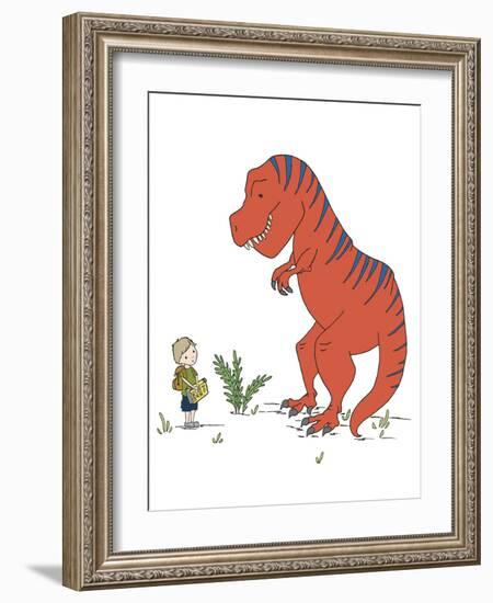 Boy Meets T Rex-Designs Sweet Melody-Framed Art Print