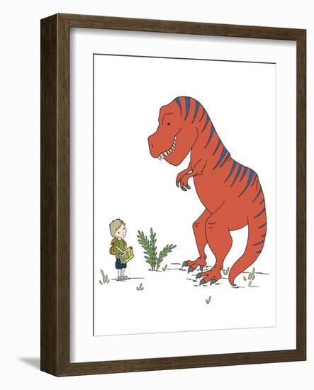 Boy Meets T Rex-Designs Sweet Melody-Framed Art Print