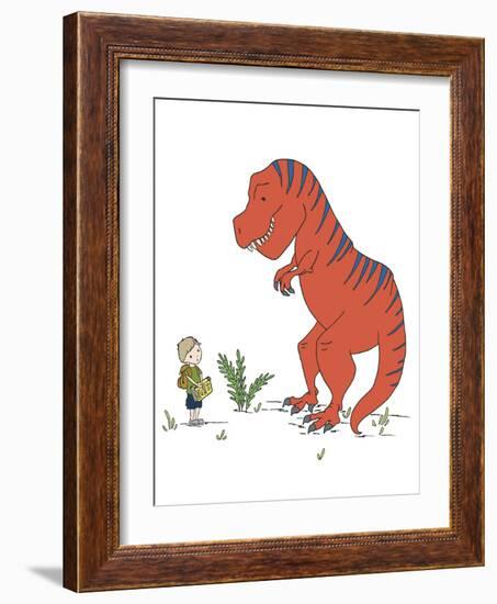 Boy Meets T Rex-Designs Sweet Melody-Framed Art Print